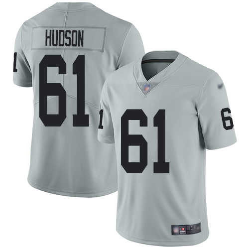 Men Oakland Raiders Limited Silver Rodney Hudson Jersey NFL Football #61 Inverted Legend Jersey->oakland raiders->NFL Jersey